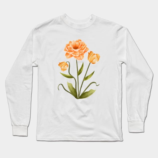 Carnation Long Sleeve T-Shirt by maryamazhar7654